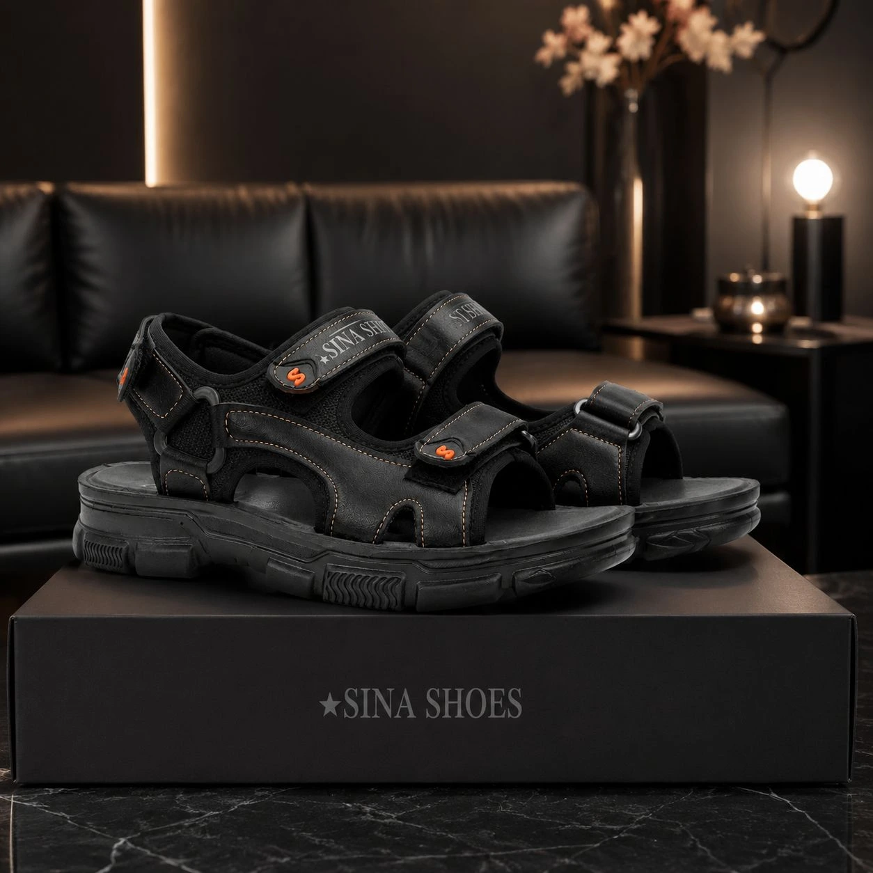 کفش صندل مردانه تابستانی مدل Sina Shoes -مشکی